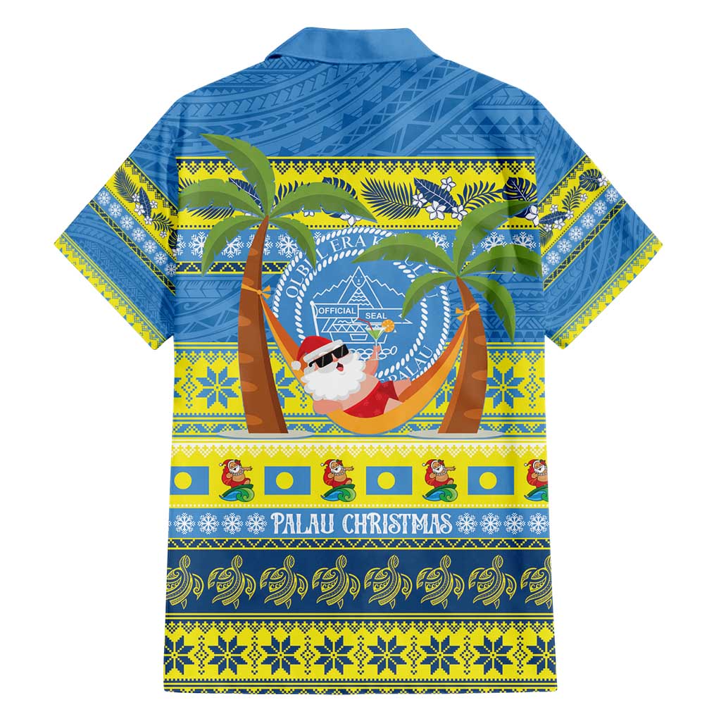 Palau Christmas Hawaiian Shirt Chilling Santa Ungil Kurismas - Polynesian Pride