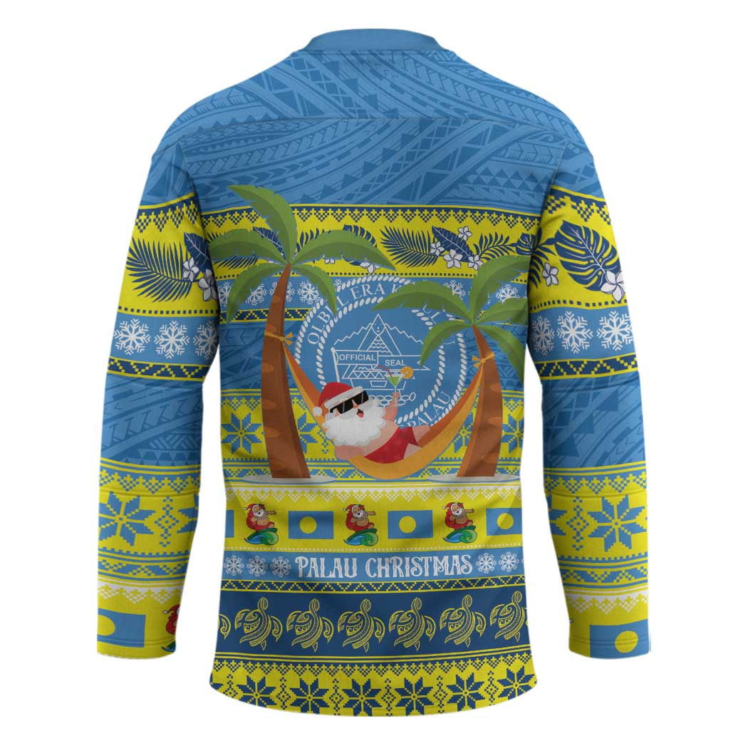 Palau Christmas Hockey Jersey Chilling Santa Ungil Kurismas - Polynesian Pride