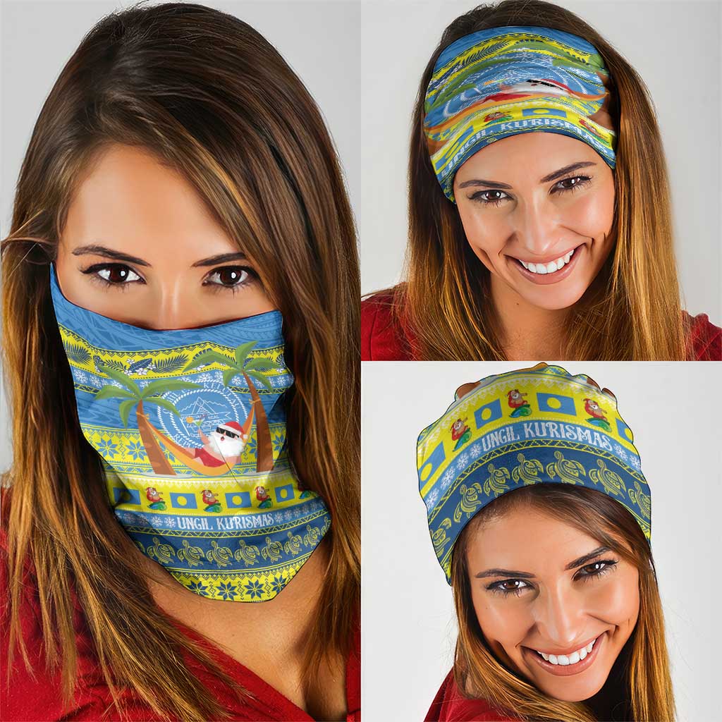 Palau Christmas Neck Gaiter Chilling Santa Ungil Kurismas - Polynesian Pride