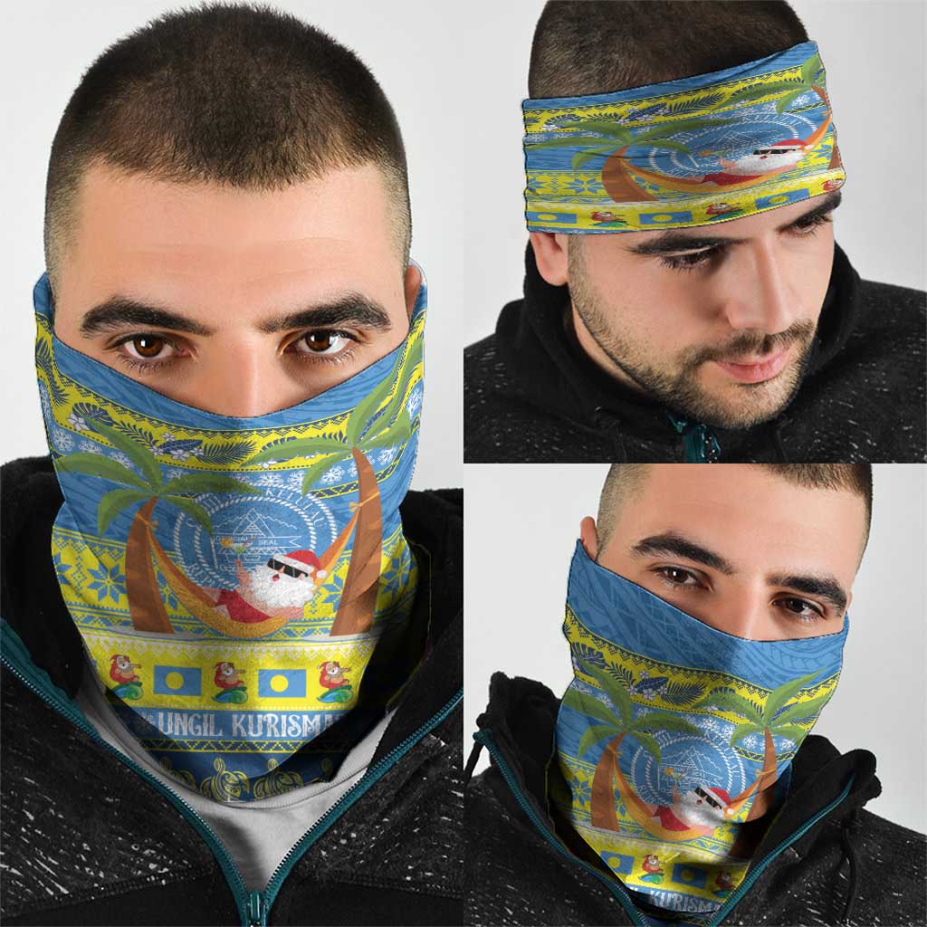 Palau Christmas Neck Gaiter Chilling Santa Ungil Kurismas - Polynesian Pride