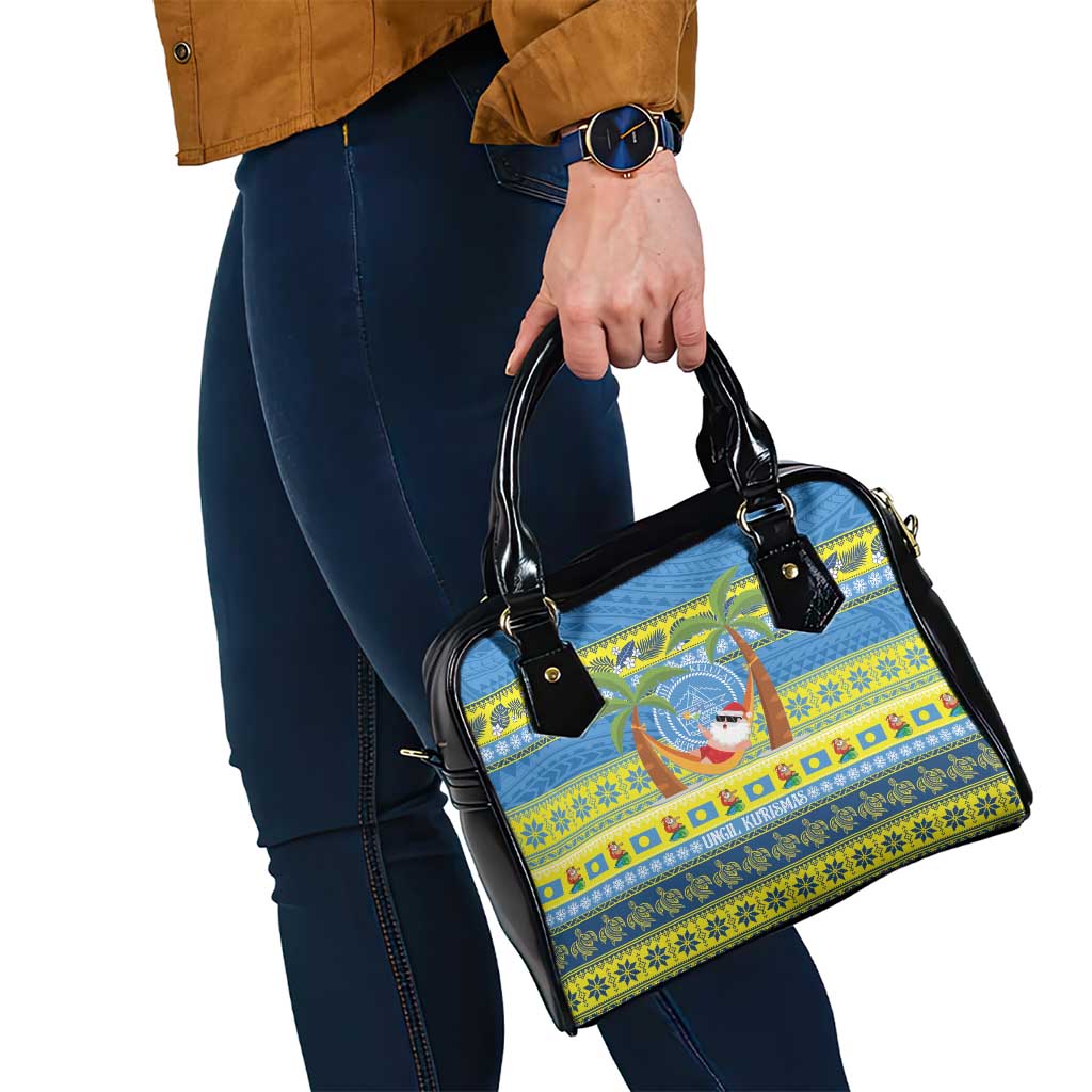 Palau Christmas Shoulder Handbag Chilling Santa Ungil Kurismas - Polynesian Pride
