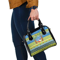 Palau Christmas Shoulder Handbag Chilling Santa Ungil Kurismas - Polynesian Pride