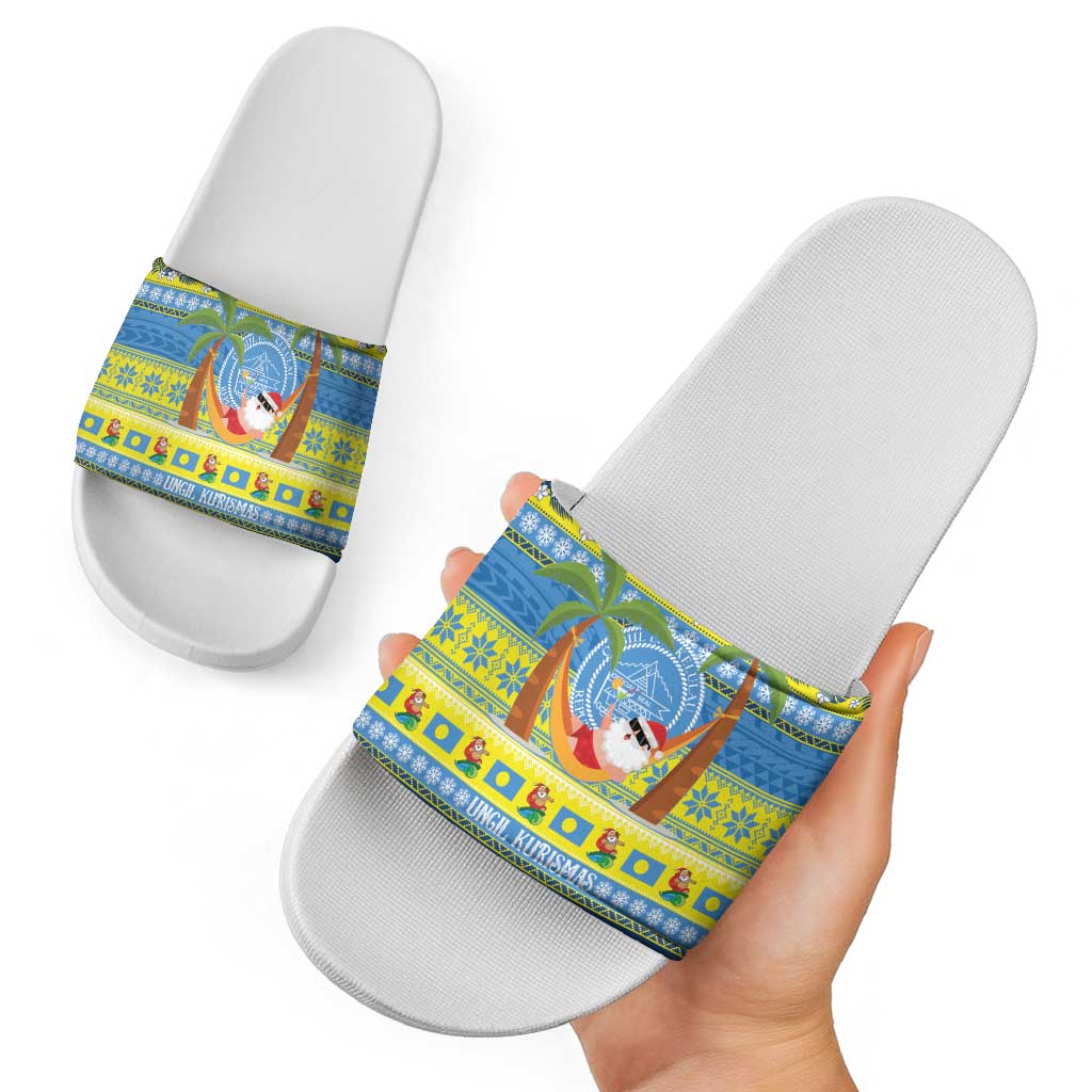 Palau Christmas Slide Sandals Chilling Santa Ungil Kurismas - Polynesian Pride