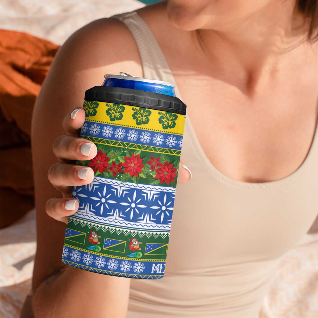 Solomon Islands Christmas 4 in 1 Can Cooler Tumbler The Solomons Melanesian Meri Krismas - Polynesian Pride
