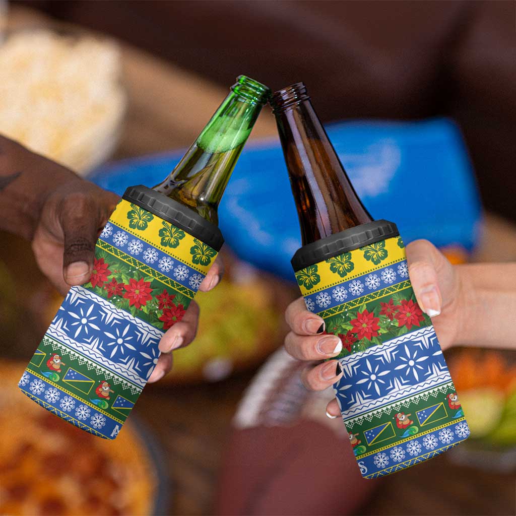 Solomon Islands Christmas 4 in 1 Can Cooler Tumbler The Solomons Melanesian Meri Krismas - Polynesian Pride