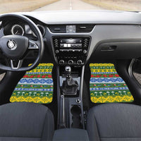 Solomon Islands Christmas Car Mats The Solomons Melanesian Meri Krismas LT14 Set 2pcs - Front Green - Polynesian Pride