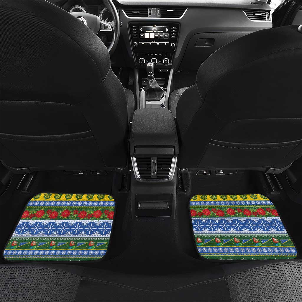 Solomon Islands Christmas Car Mats The Solomons Melanesian Meri Krismas LT14 Set 2pcs - Back Green - Polynesian Pride