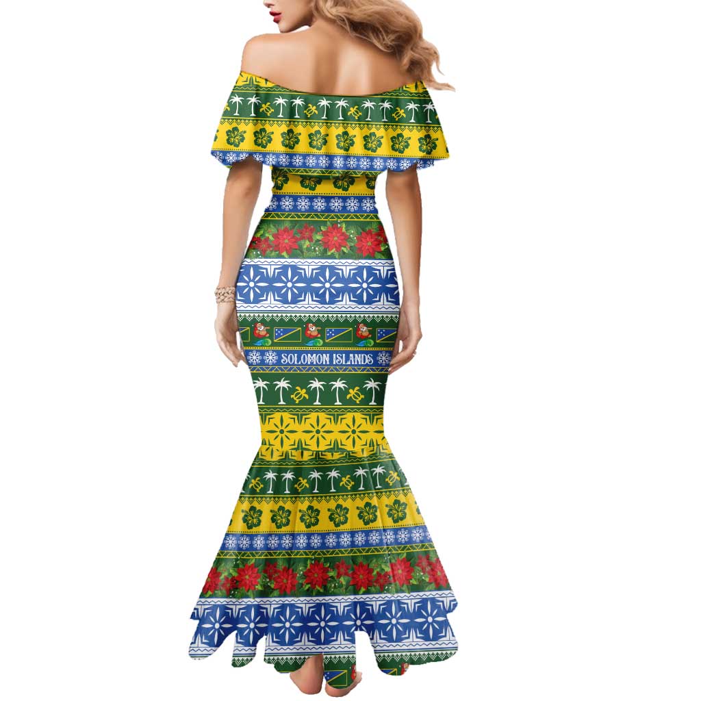 Solomon Islands Christmas Family Matching Mermaid Dress and Hawaiian Shirt The Solomons Melanesian Meri Krismas LT14 - Polynesian Pride