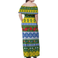 Solomon Islands Christmas Family Matching Off Shoulder Maxi Dress and Hawaiian Shirt The Solomons Melanesian Meri Krismas LT14 - Polynesian Pride