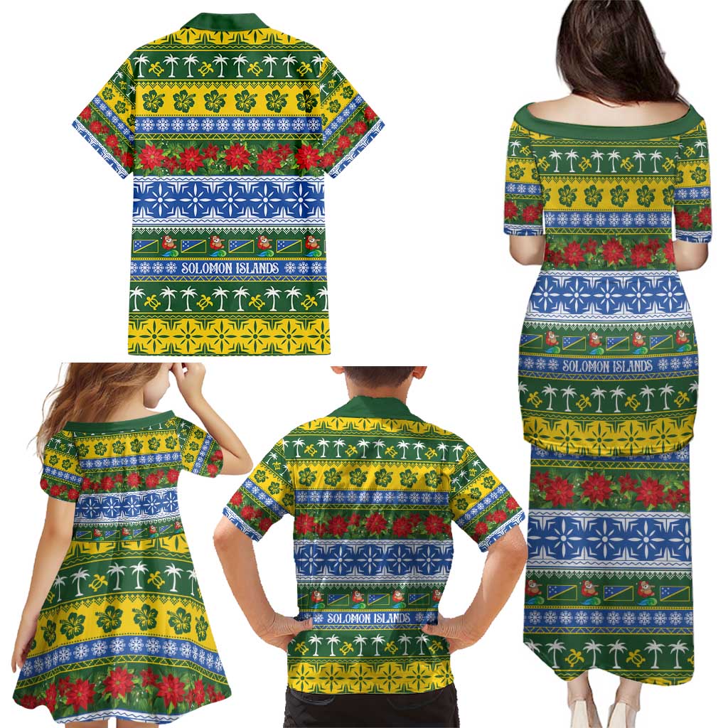 Solomon Islands Christmas Family Matching Puletasi and Hawaiian Shirt The Solomons Melanesian Meri Krismas LT14 - Polynesian Pride