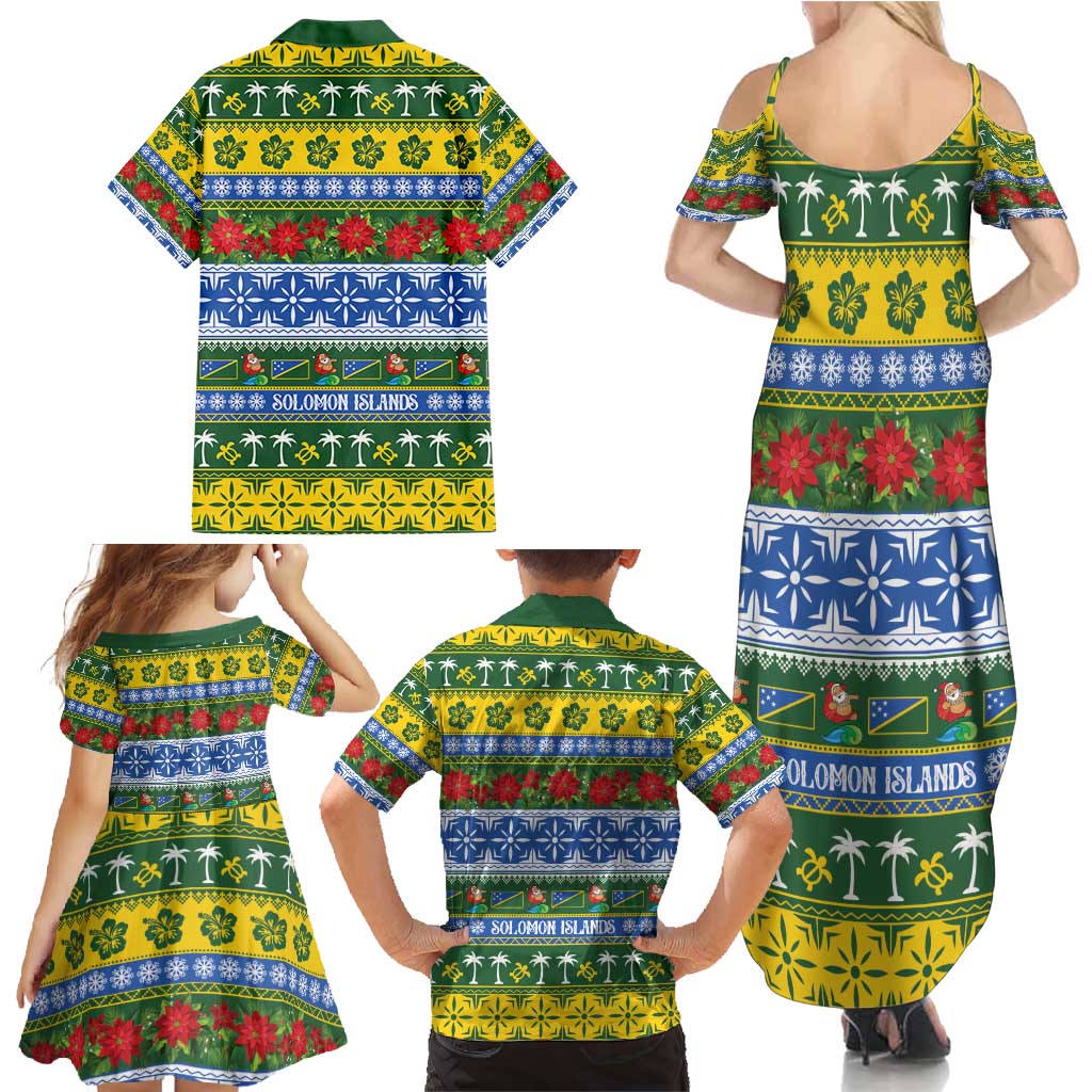 Solomon Islands Christmas Family Matching Summer Maxi Dress and Hawaiian Shirt The Solomons Melanesian Meri Krismas LT14 - Polynesian Pride