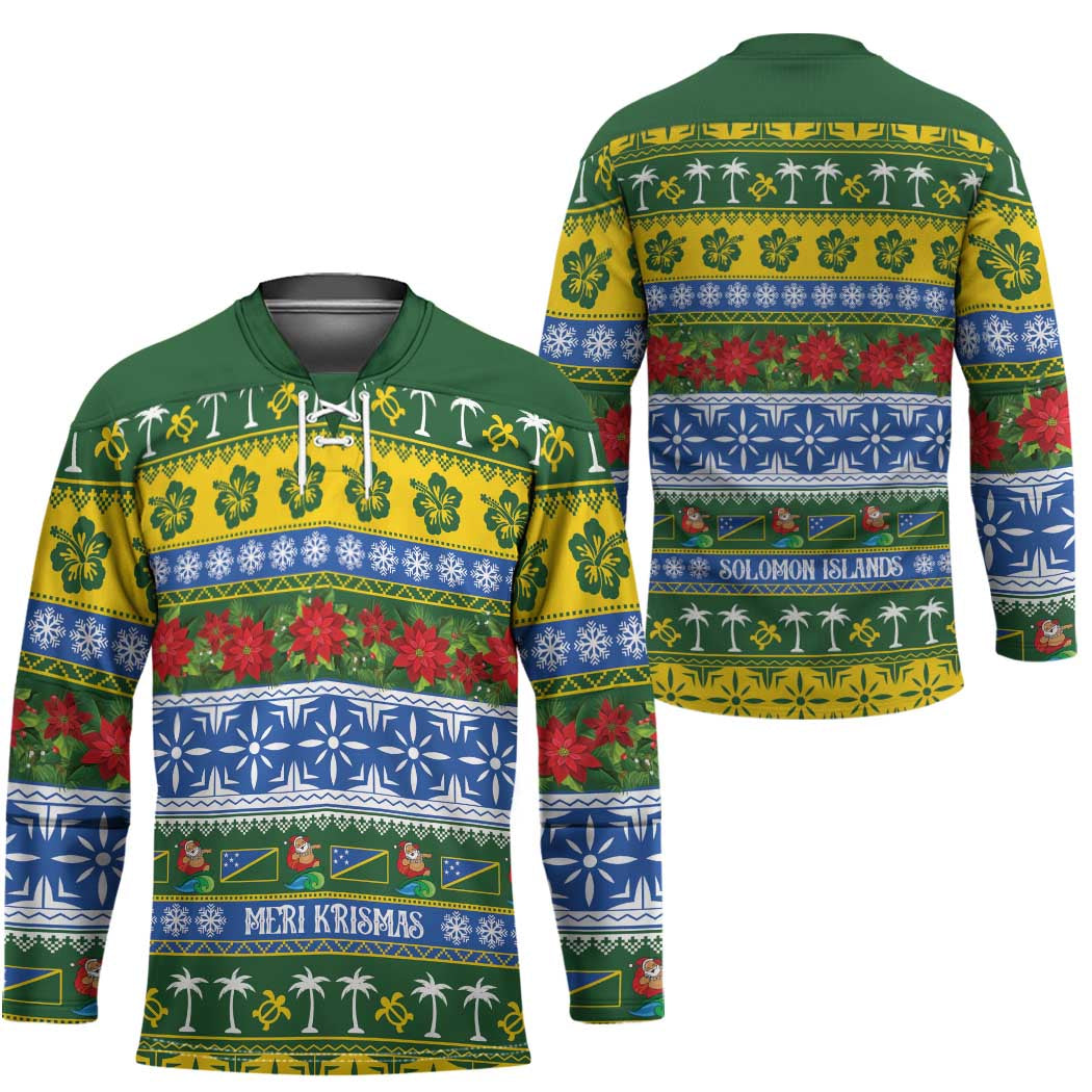 Solomon Islands Christmas Hockey Jersey The Solomons Melanesian Meri Krismas - Polynesian Pride
