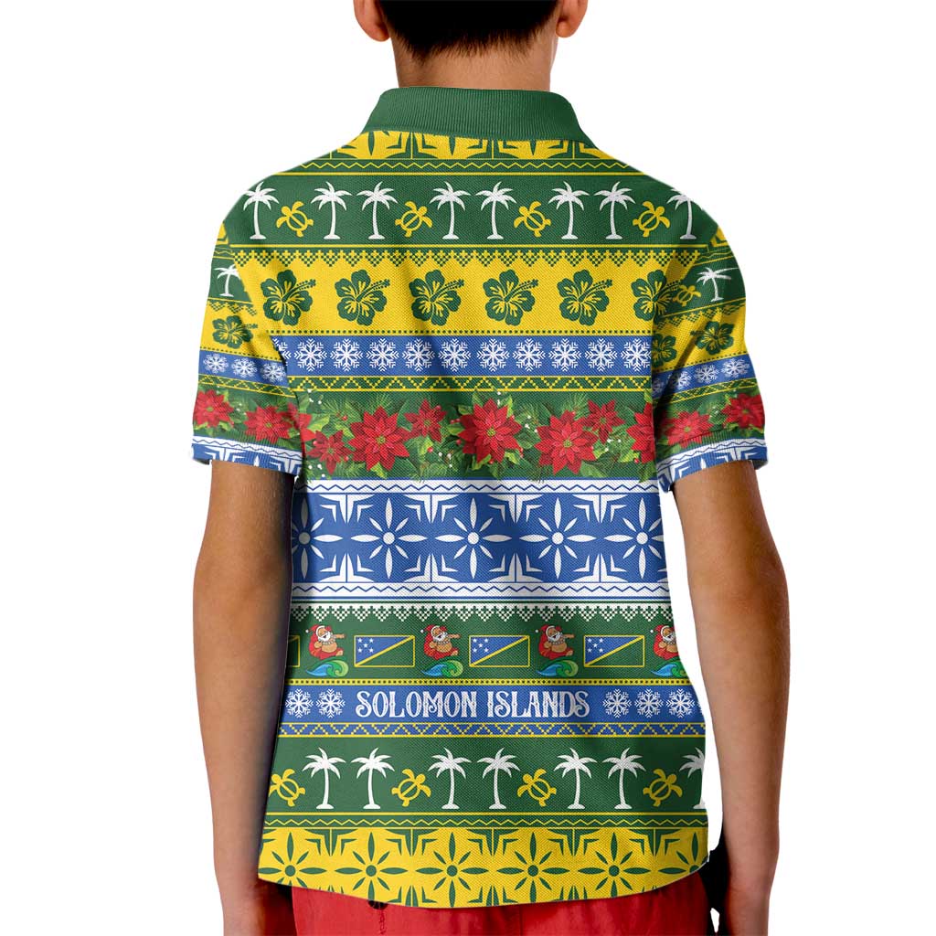 Solomon Islands Christmas Kid Polo Shirt The Solomons Melanesian Meri Krismas - Polynesian Pride