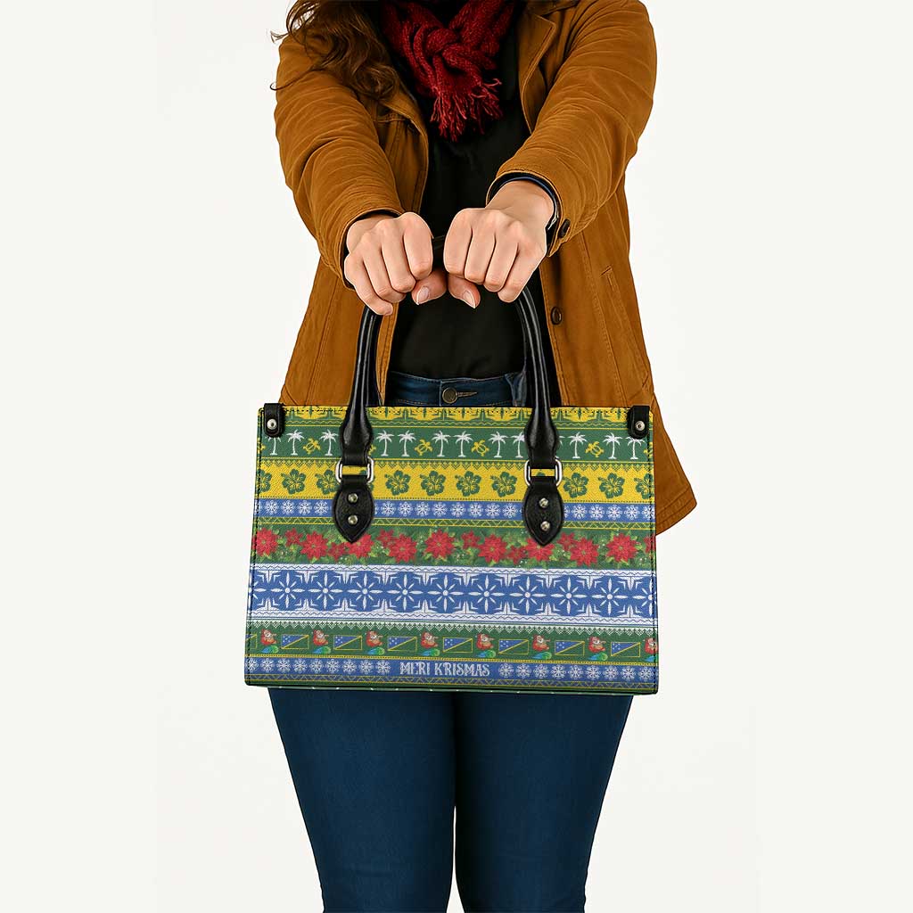 Solomon Islands Christmas Leather Bag The Solomons Melanesian Meri Krismas - Polynesian Pride