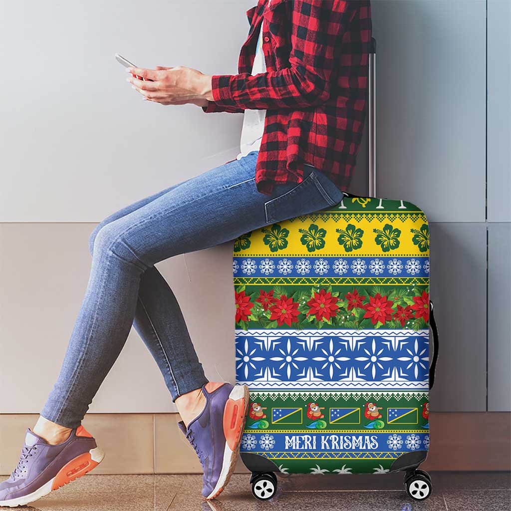 Solomon Islands Christmas Luggage Cover The Solomons Melanesian Meri Krismas - Polynesian Pride
