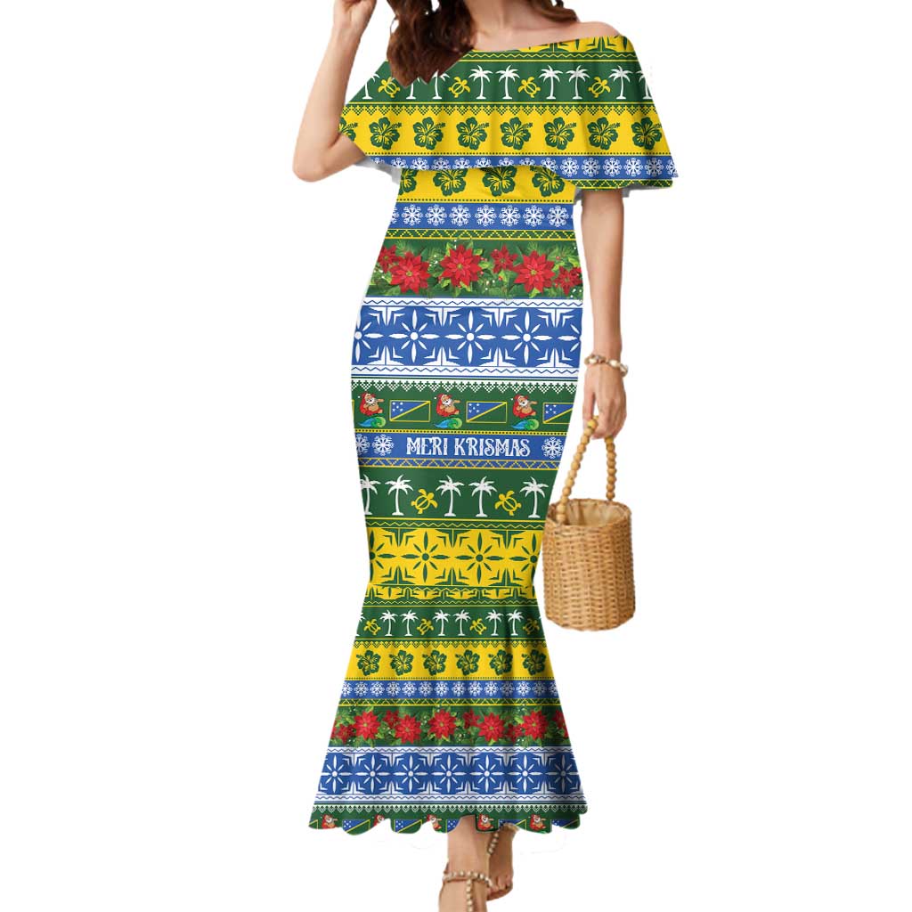 Solomon Islands Christmas Mermaid Dress The Solomons Melanesian Meri Krismas LT14 Women Green - Polynesian Pride