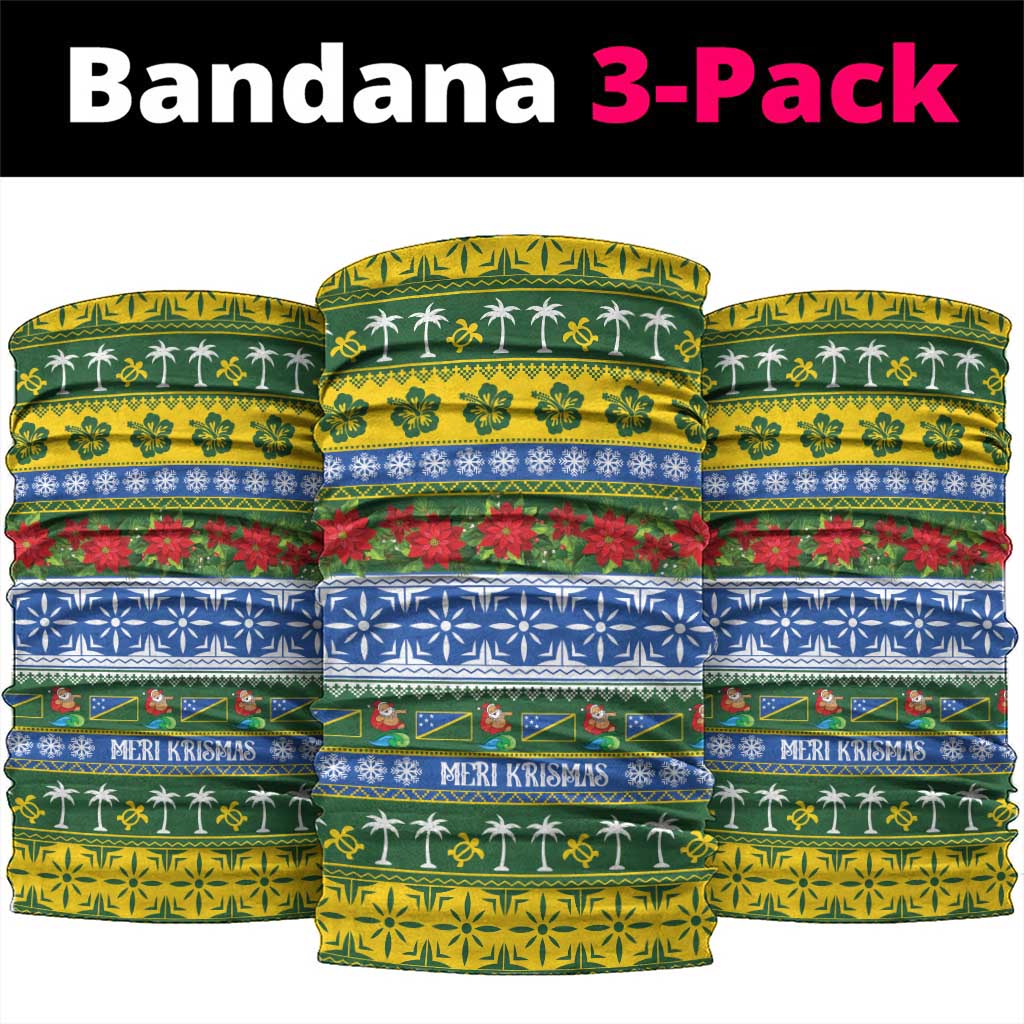 Solomon Islands Christmas Neck Gaiter The Solomons Melanesian Meri Krismas - Polynesian Pride