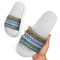 Solomon Islands Christmas Slide Sandals The Solomons Melanesian Meri Krismas LT14 - Polynesian Pride