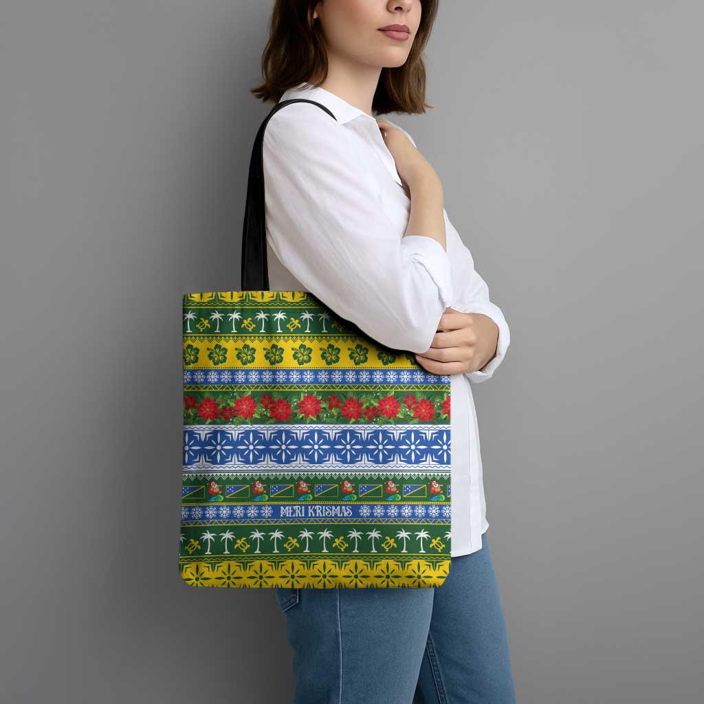 Solomon Islands Christmas Tote Bag The Solomons Melanesian Meri Krismas - Polynesian Pride