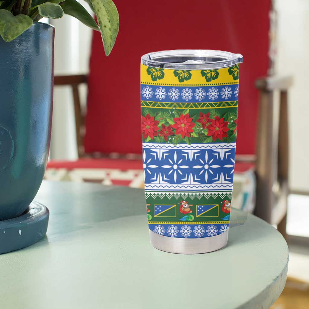 Solomon Islands Christmas Tumbler Cup The Solomons Melanesian Meri Krismas - Polynesian Pride
