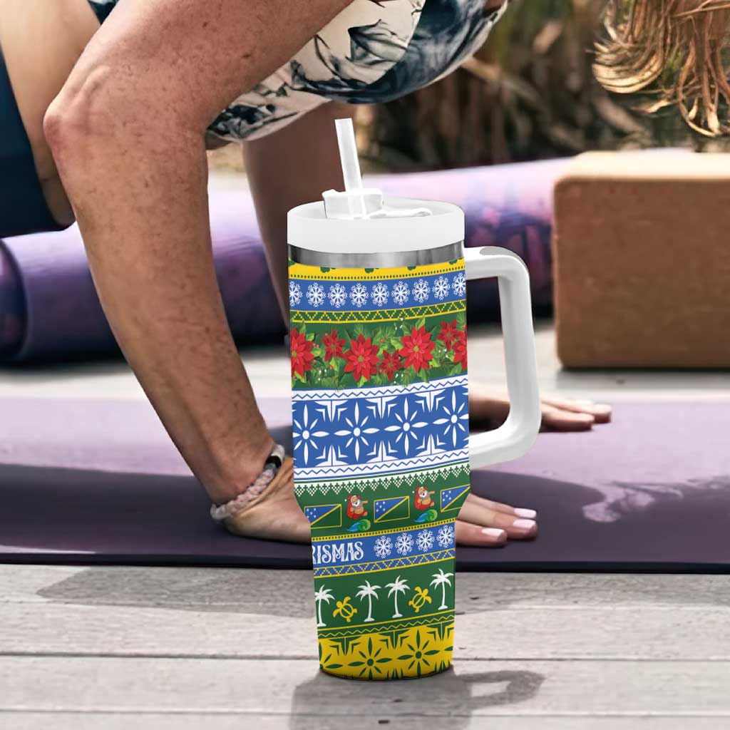 Solomon Islands Christmas Tumbler With Handle The Solomons Melanesian Meri Krismas - Polynesian Pride