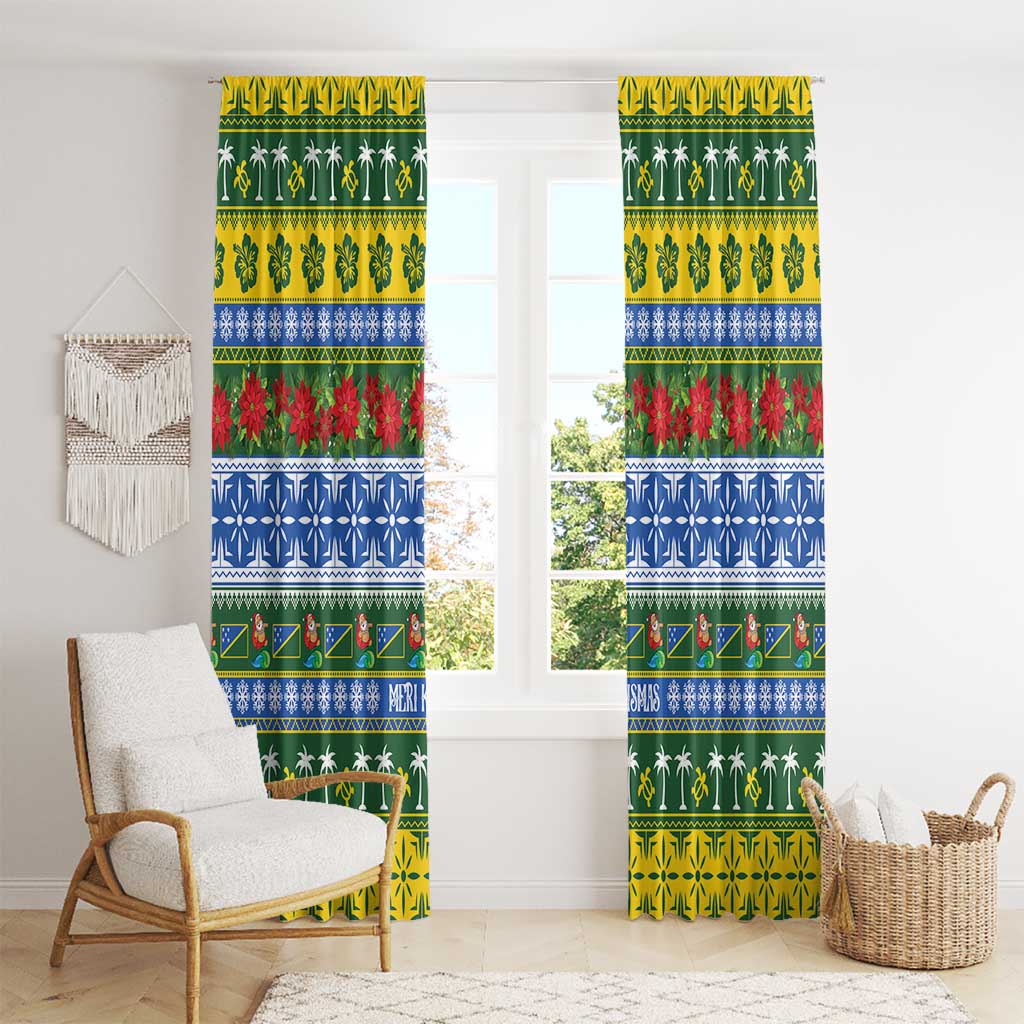 Solomon Islands Christmas Window Curtain The Solomons Melanesian Meri Krismas - Polynesian Pride
