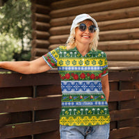 Solomon Islands Christmas Women Polo Shirt The Solomons Melanesian Meri Krismas - Polynesian Pride