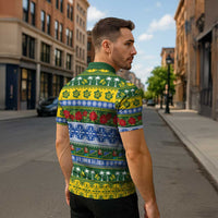 Solomon Islands Christmas Zipper Polo Shirt The Solomons Melanesian Meri Krismas - Polynesian Pride