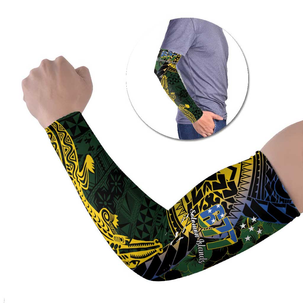 Solomon Islands Arm Sleeves 677 Proud Crocodile Melanesian Pattern - Polynesian Pride
