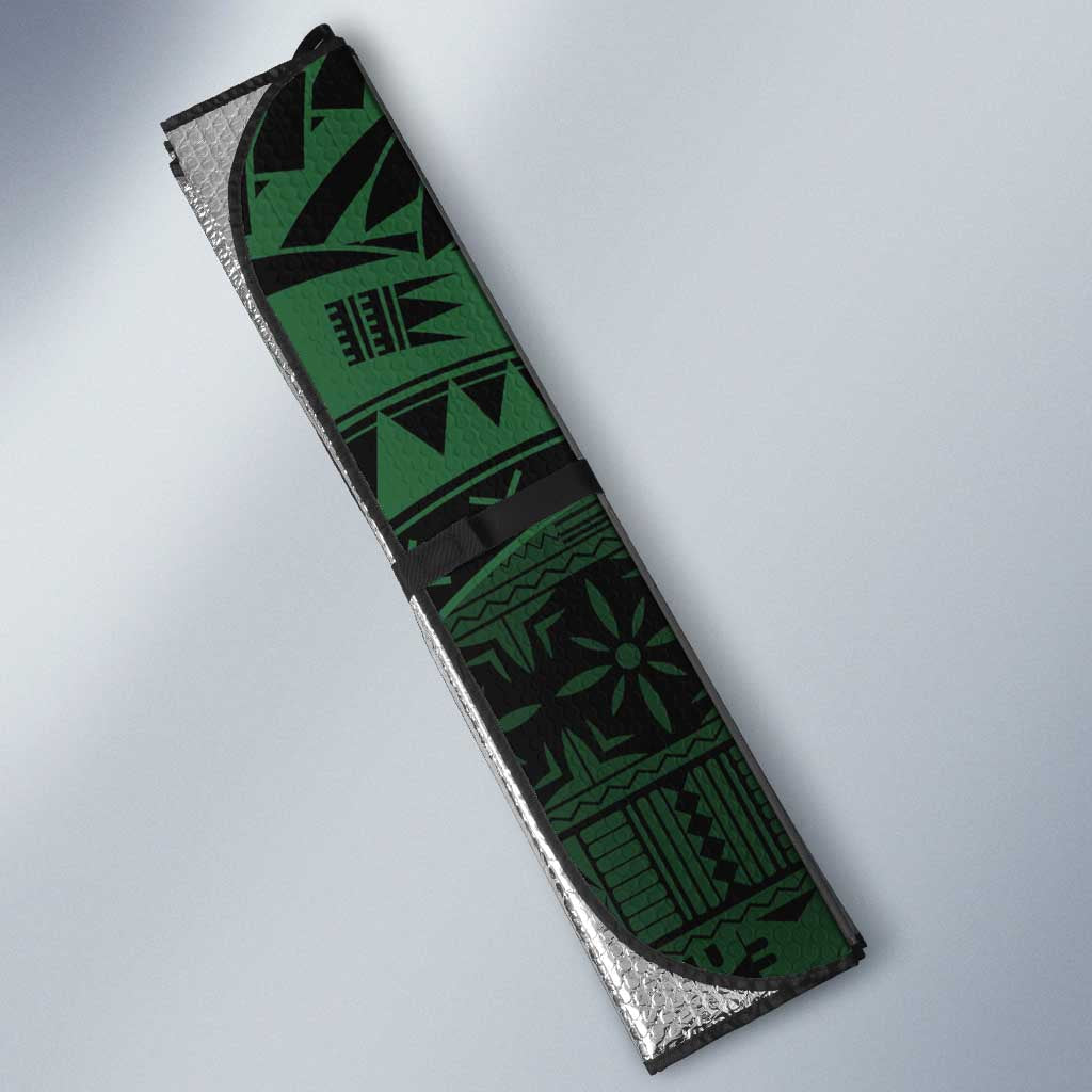 Solomon Islands Auto Sun Shade 677 Proud Crocodile Melanesian Pattern - Polynesian Pride