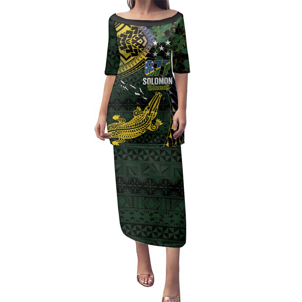 Solomon Islands Family Matching Puletasi and Hawaiian Shirt 677 Proud Crocodile Melanesian Pattern - Polynesian Pride