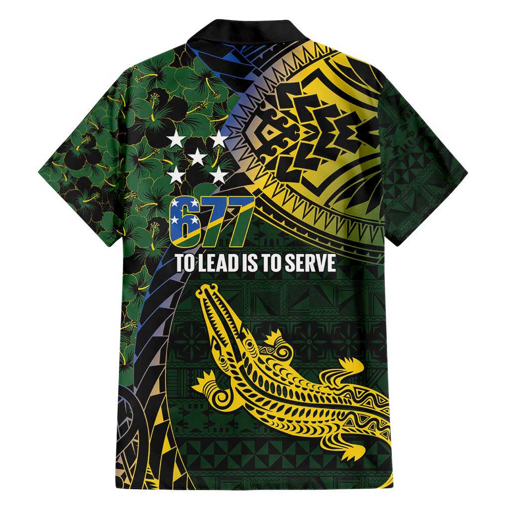 Solomon Islands Family Matching Short Sleeve Bodycon Dress and Hawaiian Shirt 677 Proud Crocodile Melanesian Pattern LT14 - Polynesian Pride