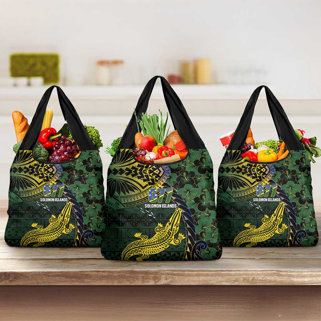Solomon Islands Grocery Bag 677 Proud Crocodile Melanesian Pattern - Polynesian Pride