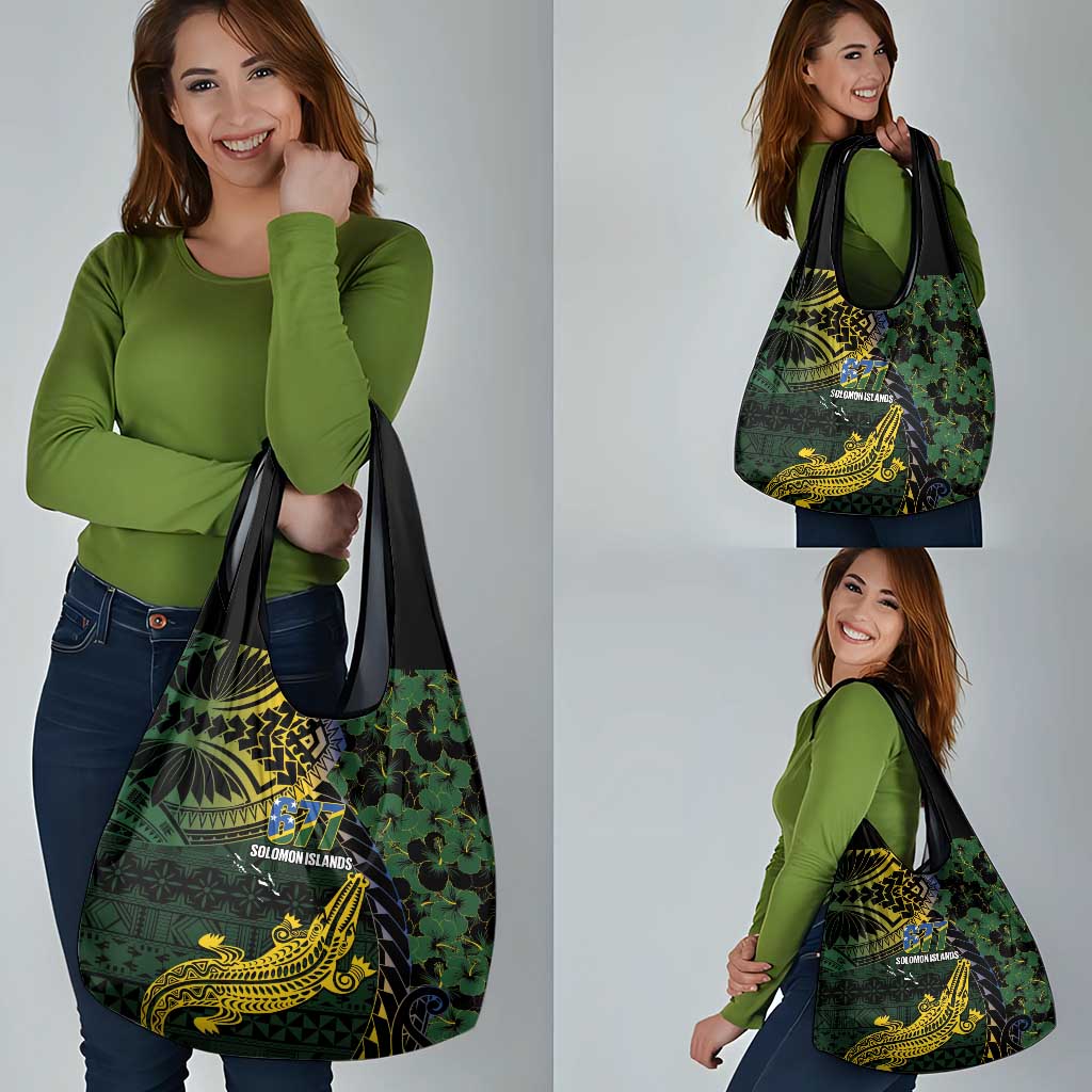 Solomon Islands Grocery Bag 677 Proud Crocodile Melanesian Pattern - Polynesian Pride