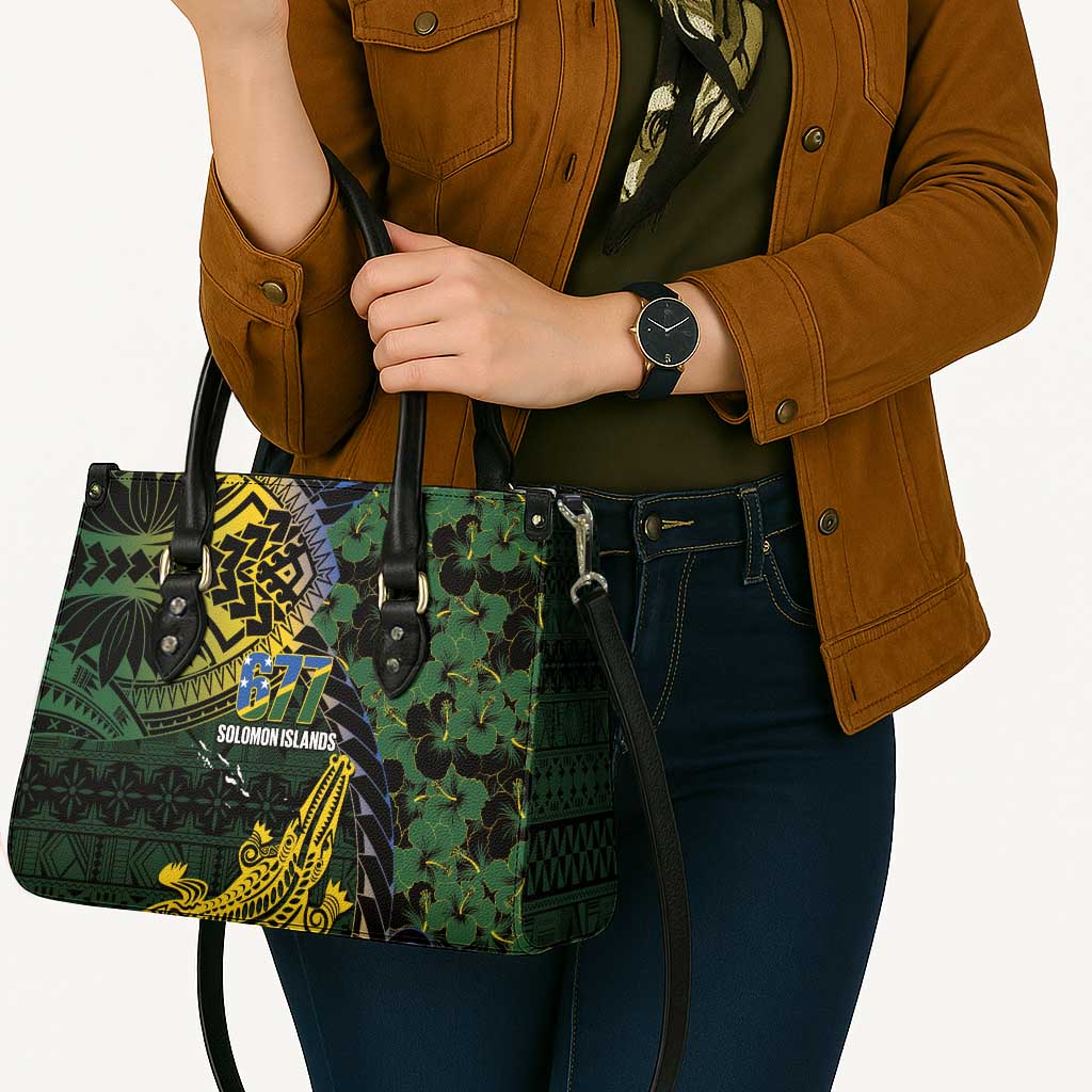 Solomon Islands Leather Bag 677 Proud Crocodile Melanesian Pattern - Polynesian Pride