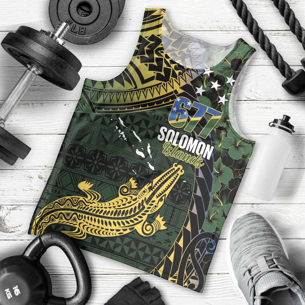 Solomon Islands Men Tank Top 677 Proud Crocodile Melanesian Pattern - Polynesian Pride