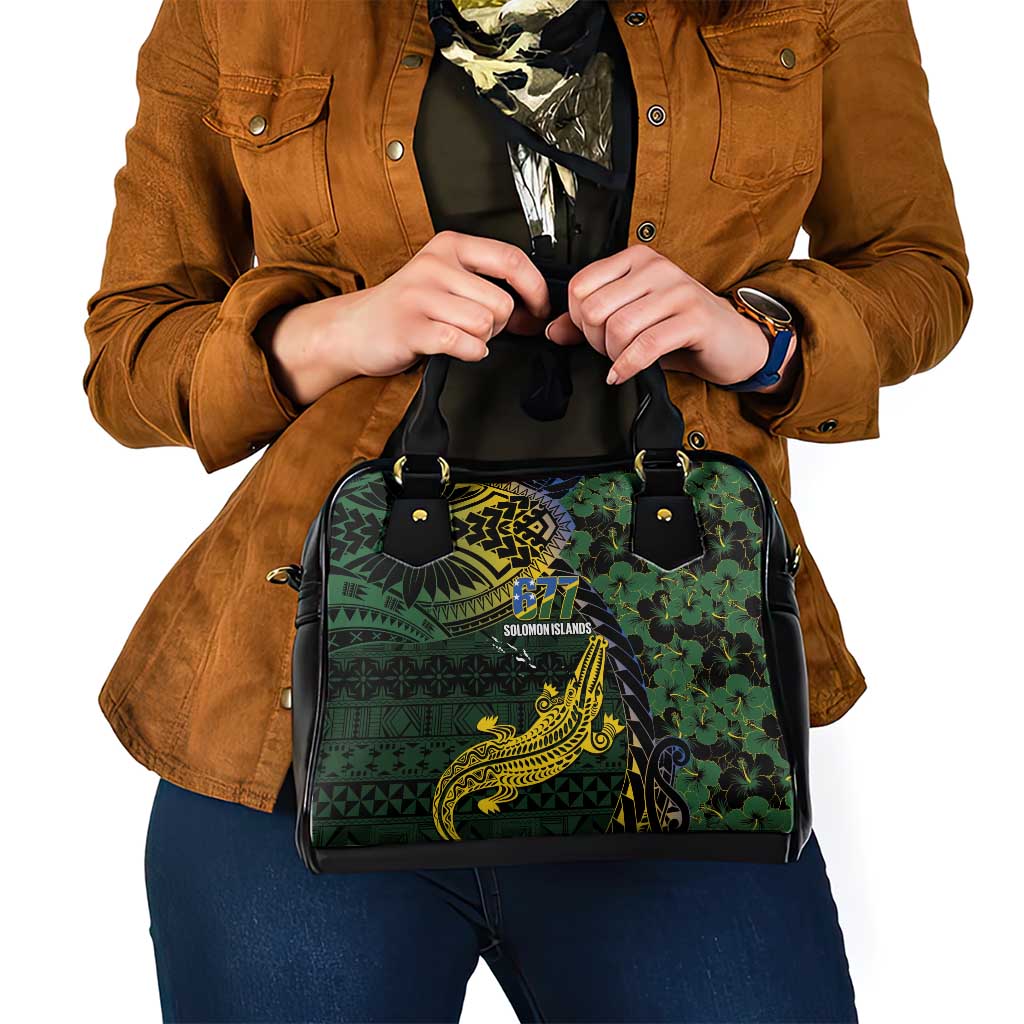 Solomon Islands Shoulder Handbag 677 Proud Crocodile Melanesian Pattern - Polynesian Pride