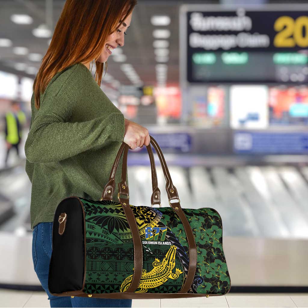 Solomon Islands Travel Bag 677 Proud Crocodile Melanesian Pattern - Polynesian Pride