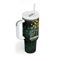 Solomon Islands Tumbler With Handle 677 Proud Crocodile Melanesian Pattern - Polynesian Pride