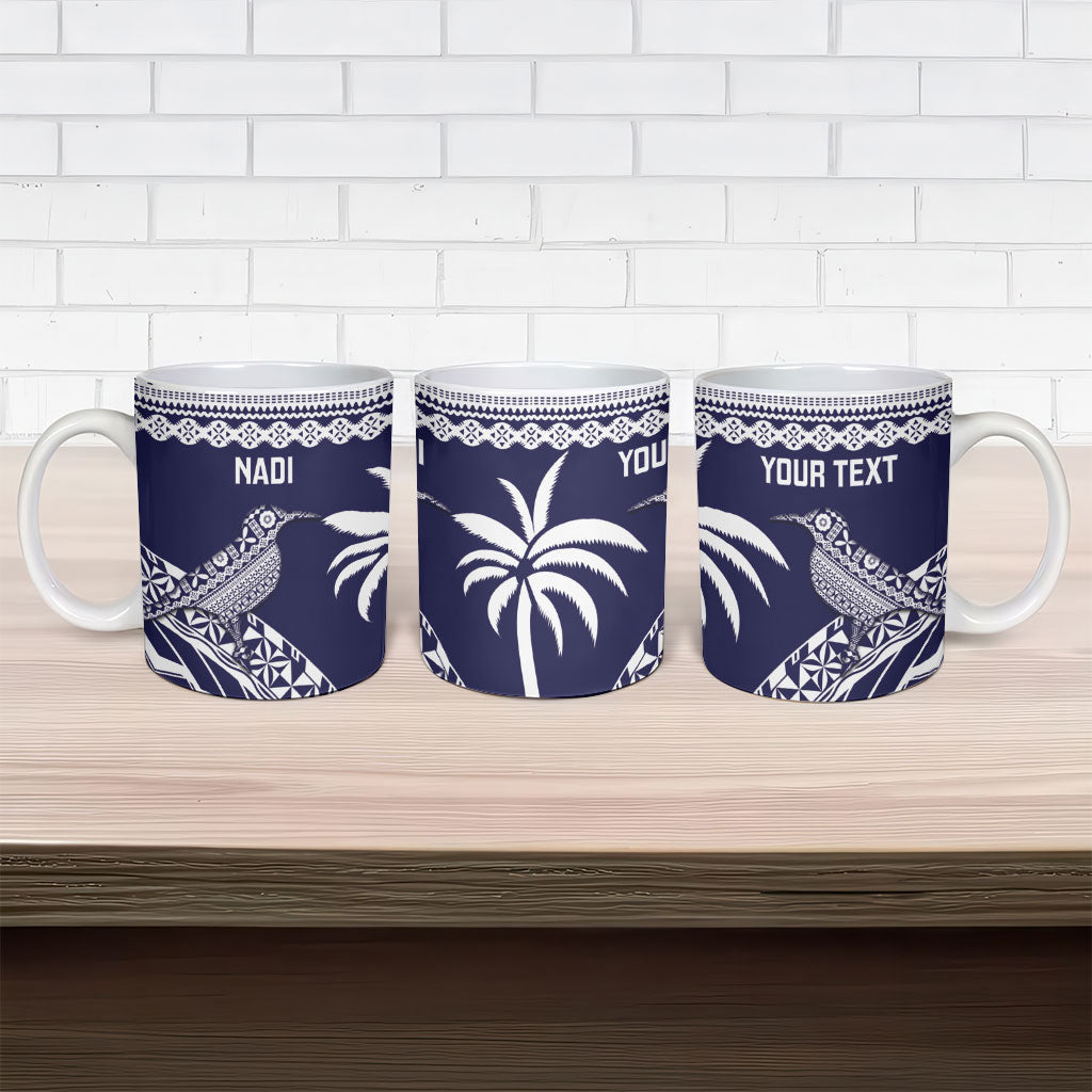 Nadi Fiji 2026 Rugby Custom Ceramic Mug Kikau Fijian Tapa Pattern LT14 - Polynesian Pride