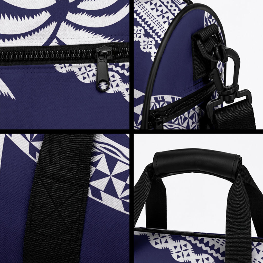 Nadi Fiji 2026 Rugby Custom Duffle Bag Kikau Fijian Tapa Pattern LT14 - Polynesian Pride