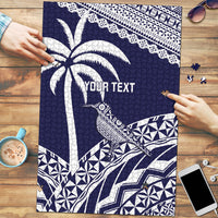 Nadi Fiji 2026 Rugby Custom Puzzle Kikau Fijian Tapa Pattern LT14 Navy Blue - Polynesian Pride
