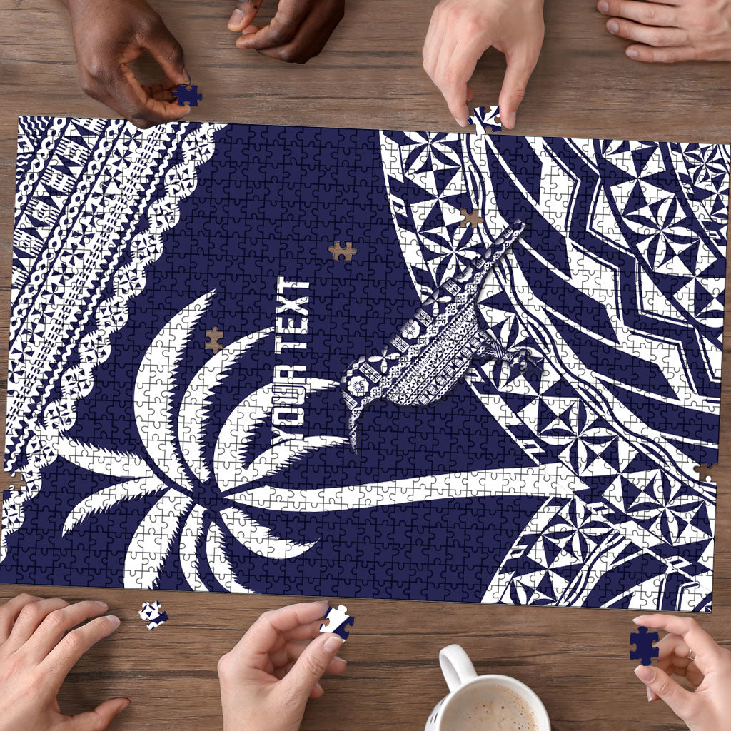 Nadi Fiji 2026 Rugby Custom Puzzle Kikau Fijian Tapa Pattern LT14 - Polynesian Pride