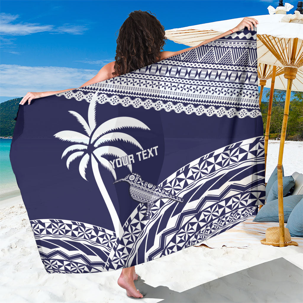 Nadi Fiji 2026 Rugby Custom Sarong Kikau Fijian Tapa Pattern LT14 One Size 44 x 66 inches Navy Blue - Polynesian Pride