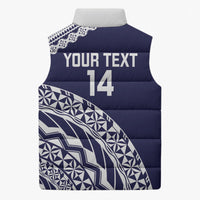 Nadi Fiji 2026 Rugby Custom Sleeveless Puffer Jacket Kikau Fijian Tapa Pattern LT14 - Polynesian Pride