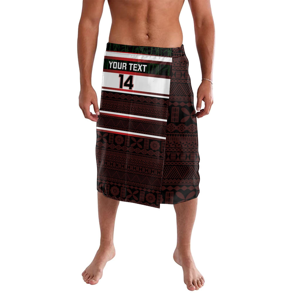 Naitasiri Fiji 2026 Rugby Custom Lavalava Highland Warriors Fijian Tapa Pattern LT14 Black - Polynesian Pride