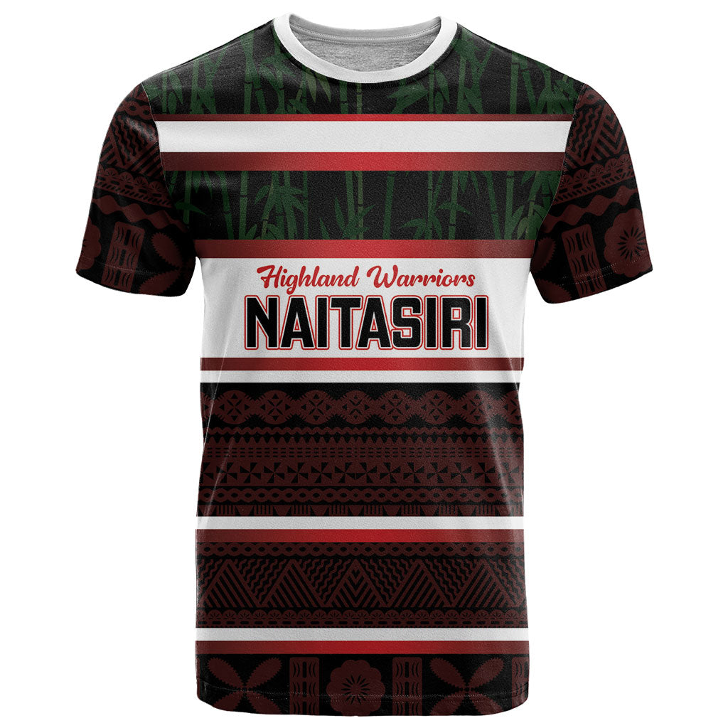 Naitasiri Fiji 2026 Rugby Custom T Shirt Highland Warriors Fijian Tapa Pattern LT14 Black - Polynesian Pride