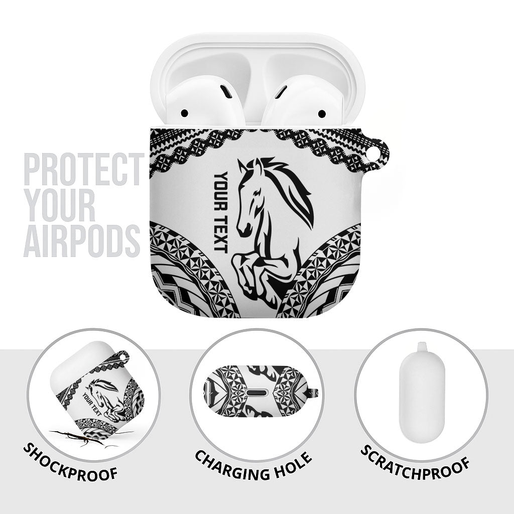 Nadroga Fiji 2026 Rugby Custom AirPods Case Stallion Fijian Tapa Pattern LT14 - Polynesian Pride
