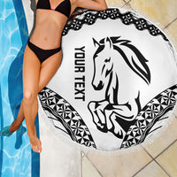 Nadroga Fiji 2026 Rugby Custom Beach Blanket Stallion Fijian Tapa Pattern LT14 - Polynesian Pride