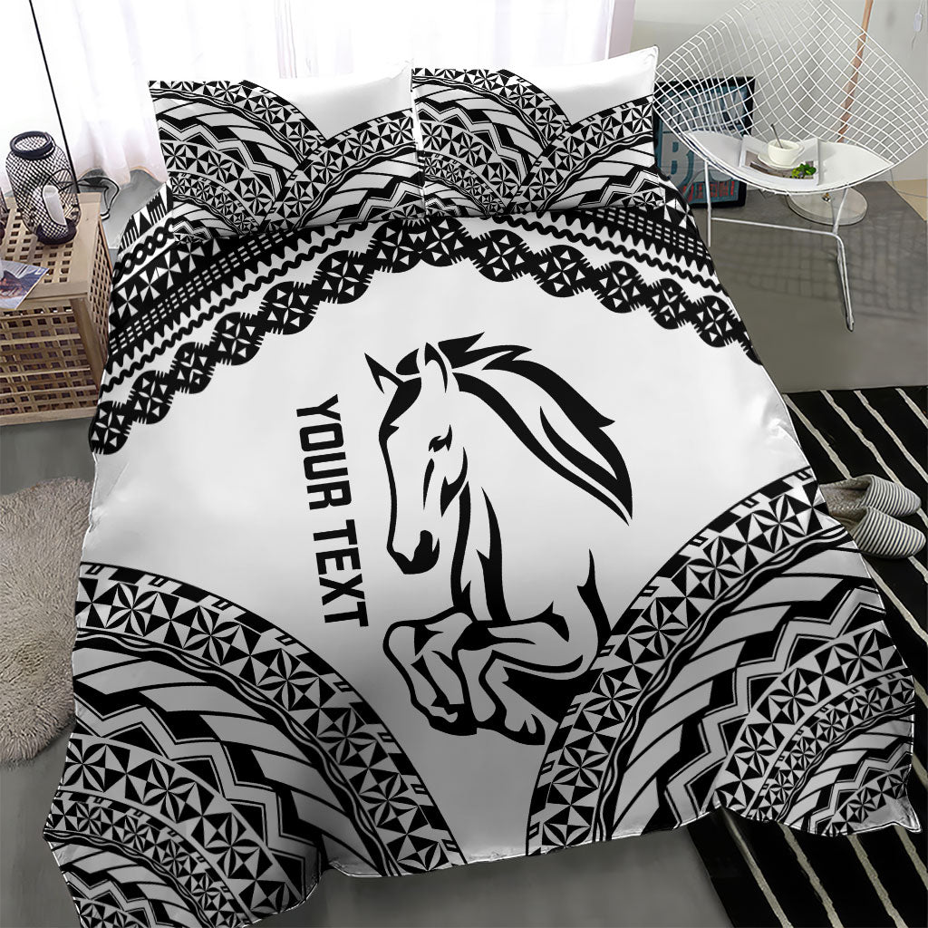 Nadroga Fiji 2026 Rugby Custom Bedding Set Stallion Fijian Tapa Pattern LT14 - Polynesian Pride